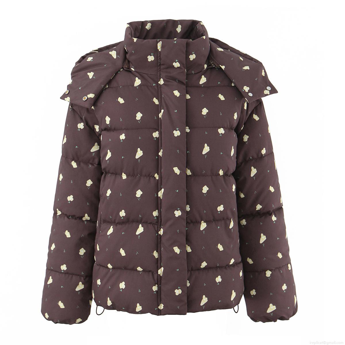 Women's Retro Floral Print Hooded Quilted Jacket Long Sleeve Winter Puffer Coat With Pockets Casual Streetwear Outdoor Warm Outwear