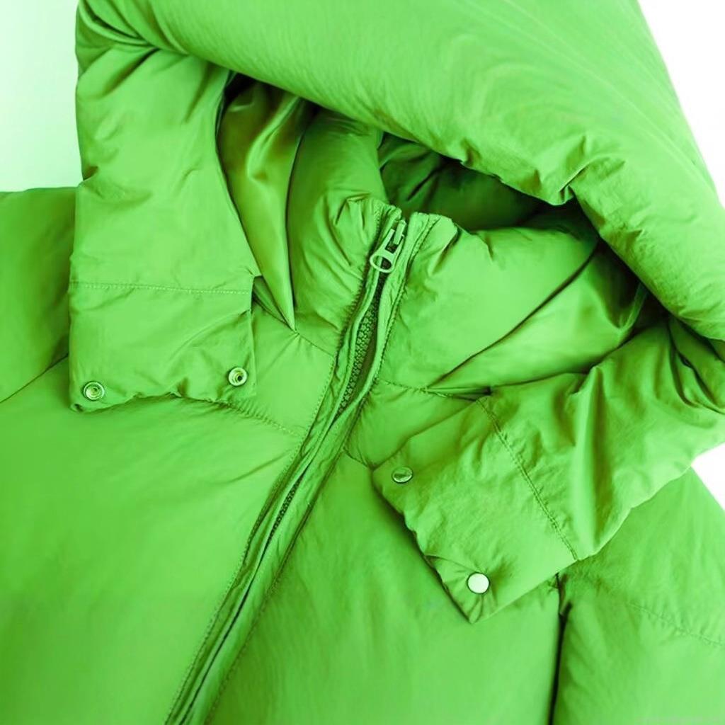 Women Winter Mid-Length Hooded Padded Coat Solid Color Quilted Polyester Outerwear Long Sleeve Windproof Jacket For Daily Street Wear