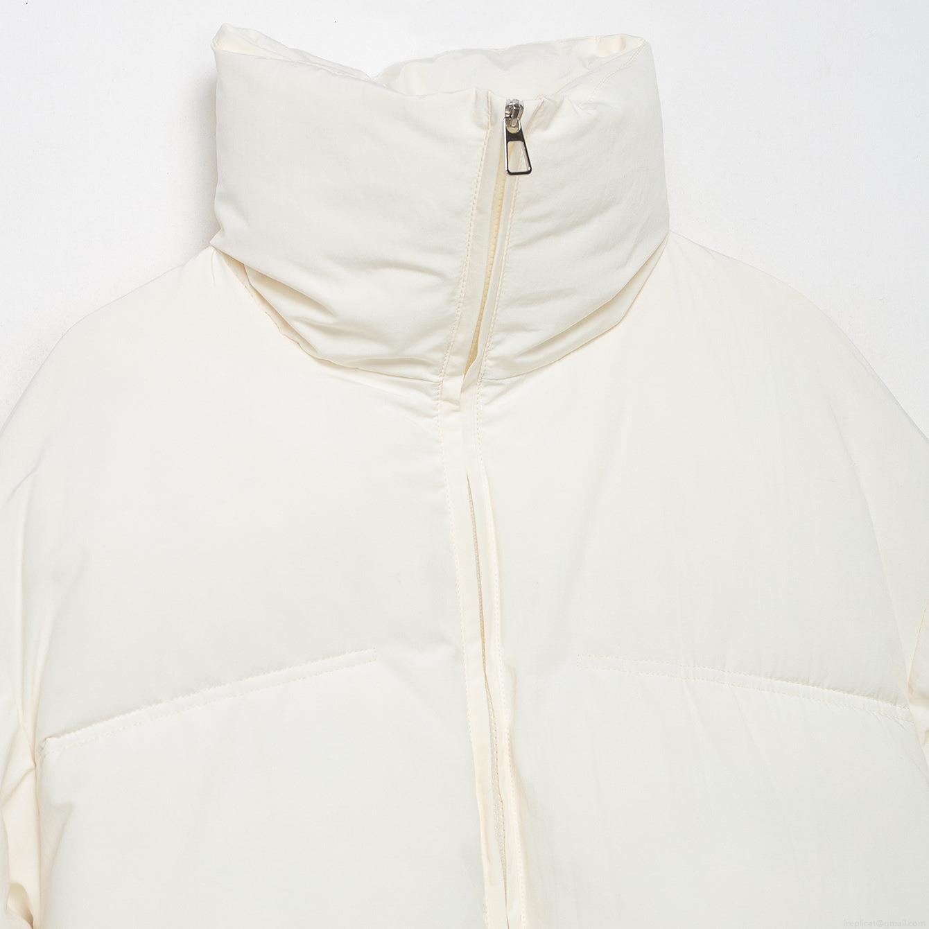 Women Winter Thickened Puffer Jacket Fashion Simple Solid Color Loose Stand Collar Cotton-Padded Coat With Zipper Pocket Casual Warm Outerwear