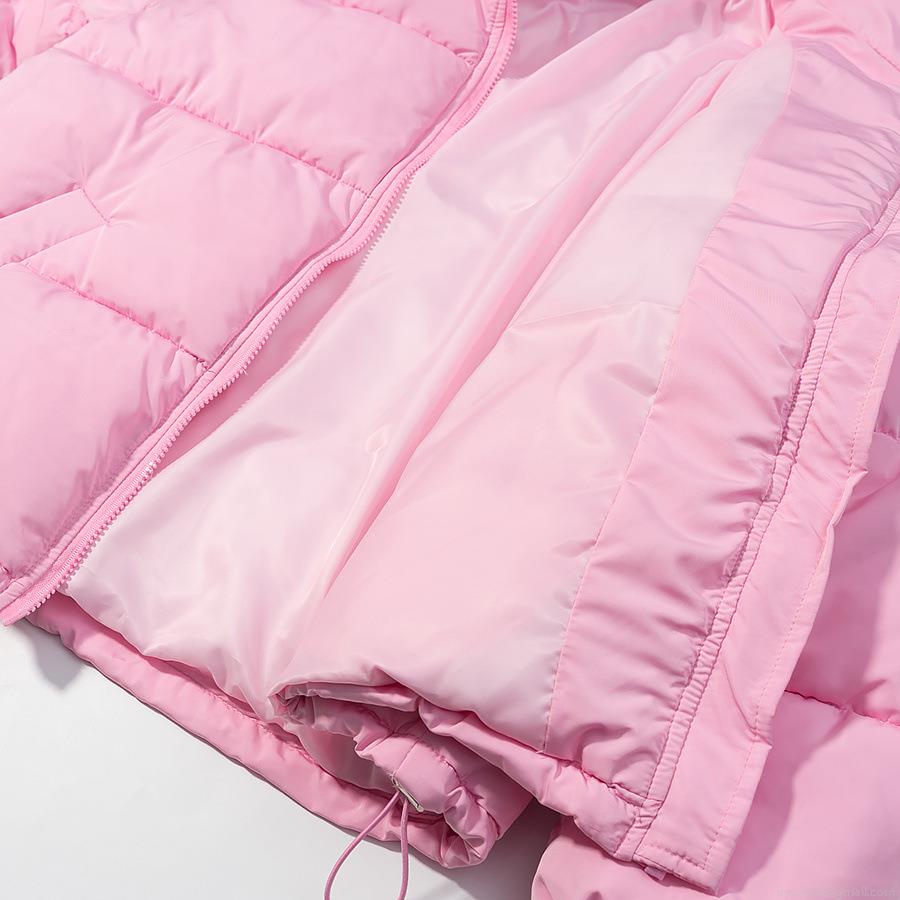 Women's Hooded Winter Puffer Jacket Sweet Macaron Color Loose Fit Padded Coat Warm Quilted Outerwear With Drawstring Hem Full Zip Parka For Daily Travel