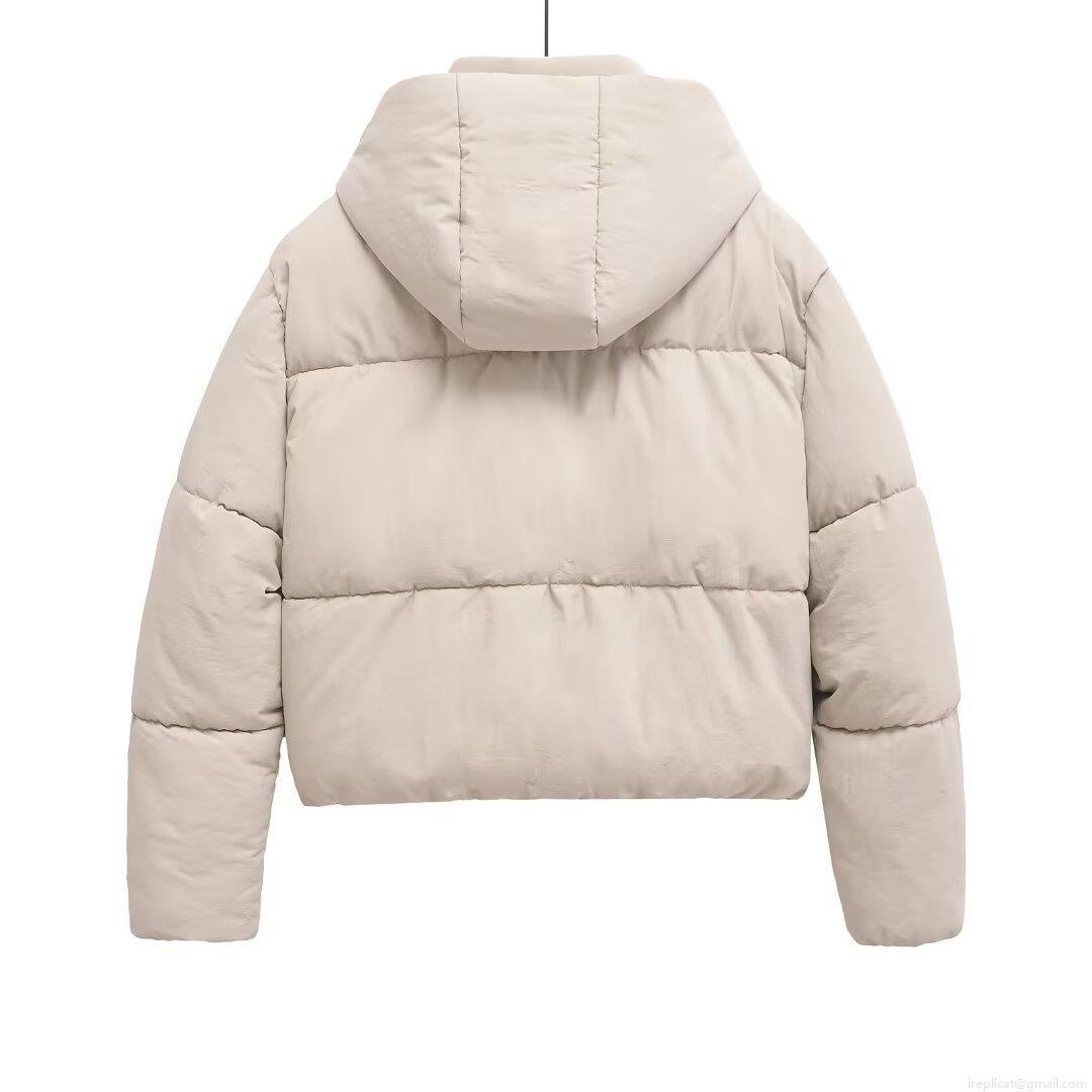 Women's Hooded Puffer Jacket Polyester Fabric Polyester Cotton Filling Winter Warm Quilted Outerwear Casual Long Sleeve Coat Solid Color For Cold Weather Fashion
