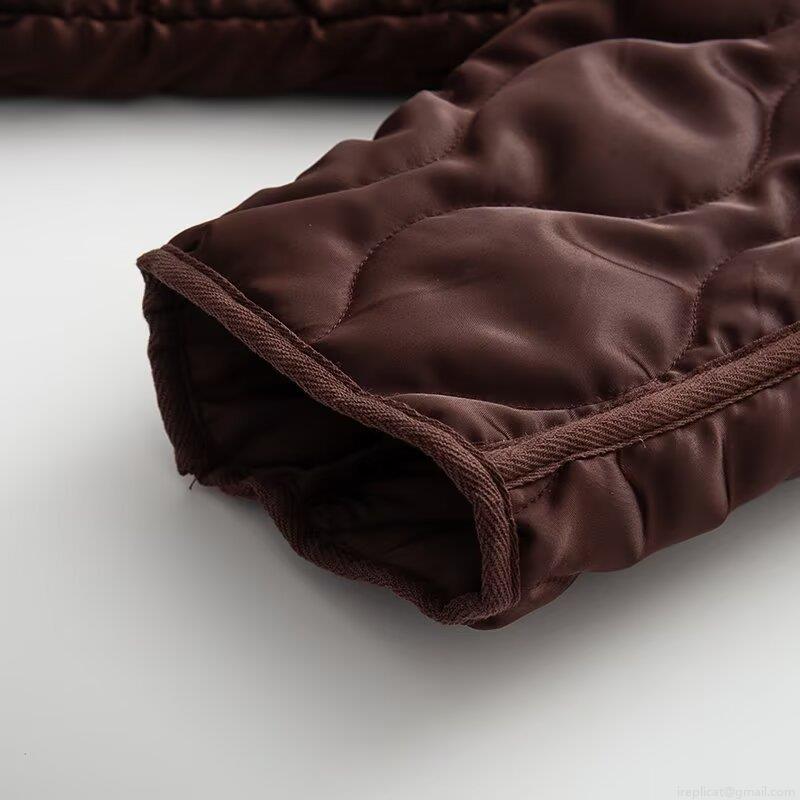 Women's Satin-like Quilted Padded Jacket Onion Pattern Round Neck Loose Fit Single Breasted Coat With Pockets Casual Daily Winter Outwear