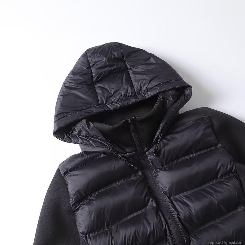 Women Casual Hooded Cotton Padded Parka Jacket Polyester Spandex Quilted Patchwork Long Sleeve Full Zipper Windproof Warm Coat For Daily Outdoor Winter