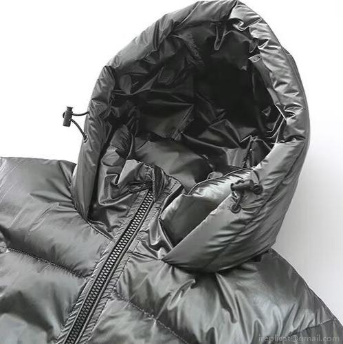 Women's Shiny Metallic Puffer Jacket Hooded Loose Quilted Padded Parka Warm Winter Outerwear Casual Zip-Up Bread Coat With Drawstring