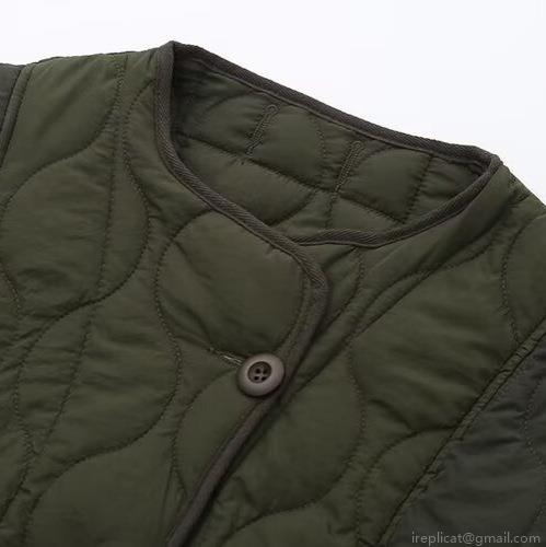 Women's Casual Quilted Jacket Polyester Spandex Color Block Wave Pattern Padded Coat Round Neck Single Breasted Warm Outerwear For Women Daily Wear