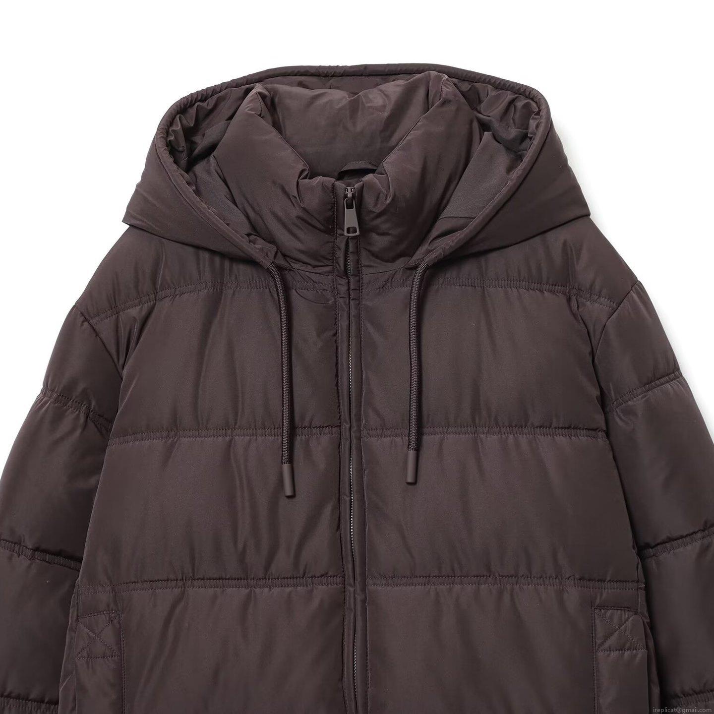 Women's Casual Hooded Puffer Jacket Fashion Solid Color Horizontal Quilted Short Cotton Padded Coat With Pockets And Drawstring Hem For Autumn Winter