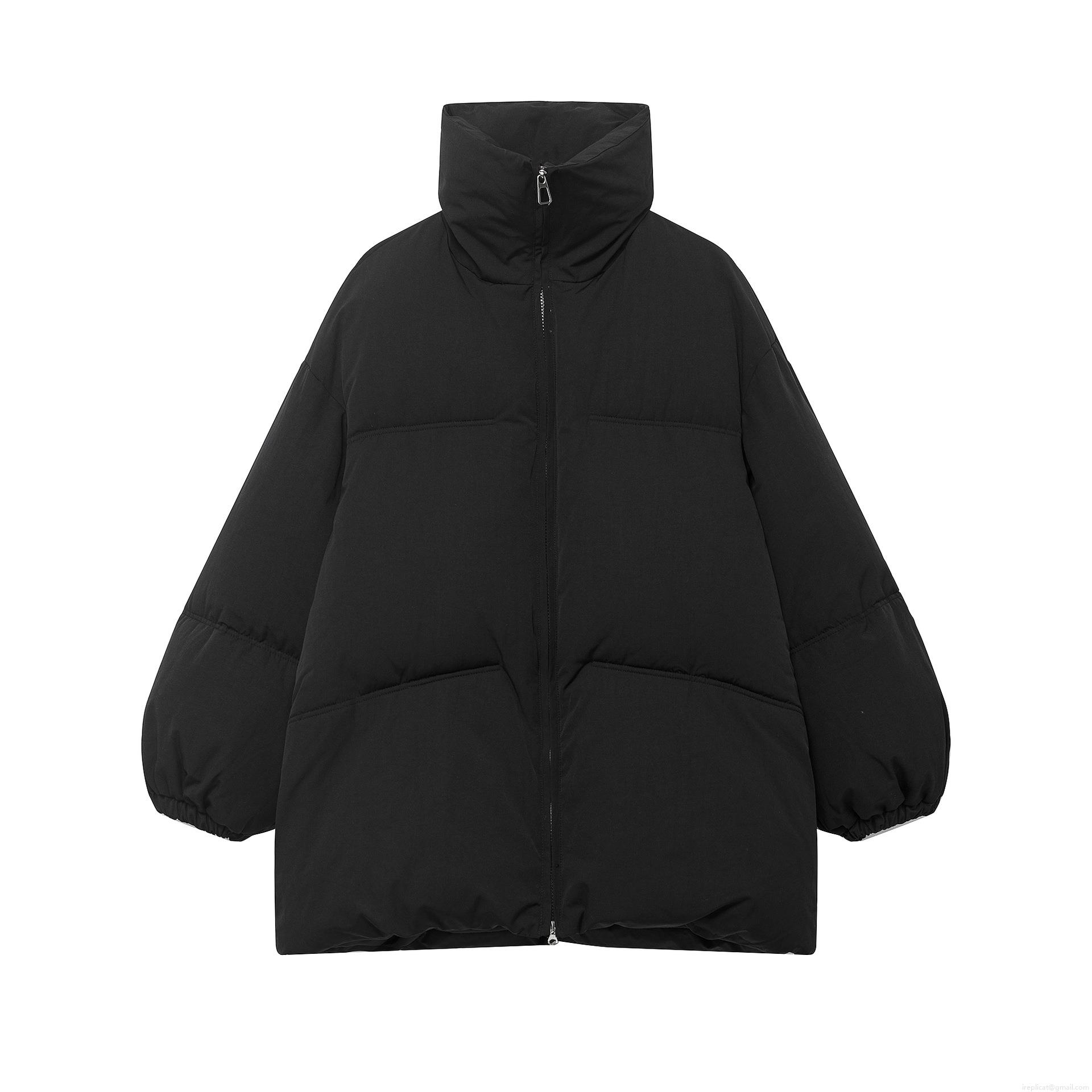 Women's Fashion Casual Puffer Jacket Stand Collar Zip Up Short Bread Coat Solid Color Quilted Outerwear For Winter Warm Daily Wear