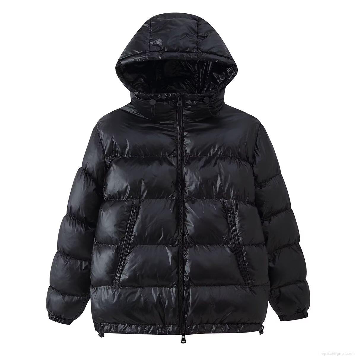 Women's Glossy Hooded Puffer Jacket Casual Short Quilted Cotton Coat With Zipper Pockets Drawstring Hem Winter Warm Outerwear