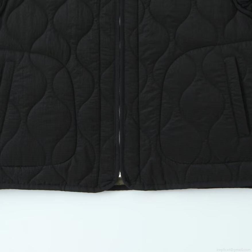 Women's Reversible Quilted Jacket Casual Round Neck Zipper Lightweight Puffer Coat Solid Color Onion Pattern Outerwear For Autumn Winter