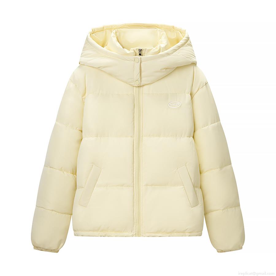 Women's Short Hooded Puffer Jacket Casual Windproof Cotton Padded Coat Winter Warm Quilted Outerwear With Zipper For Ladies Daily Wear