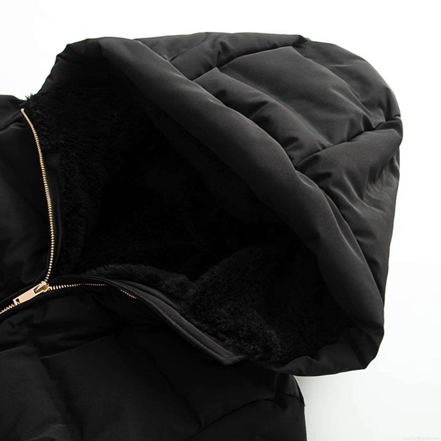 Women's Slim Hooded Puffer Jacket With Belt Winter Warm Windproof Waterproof Cotton Padded Short Coat Polyester Spandex Casual Solid Color Outerwear