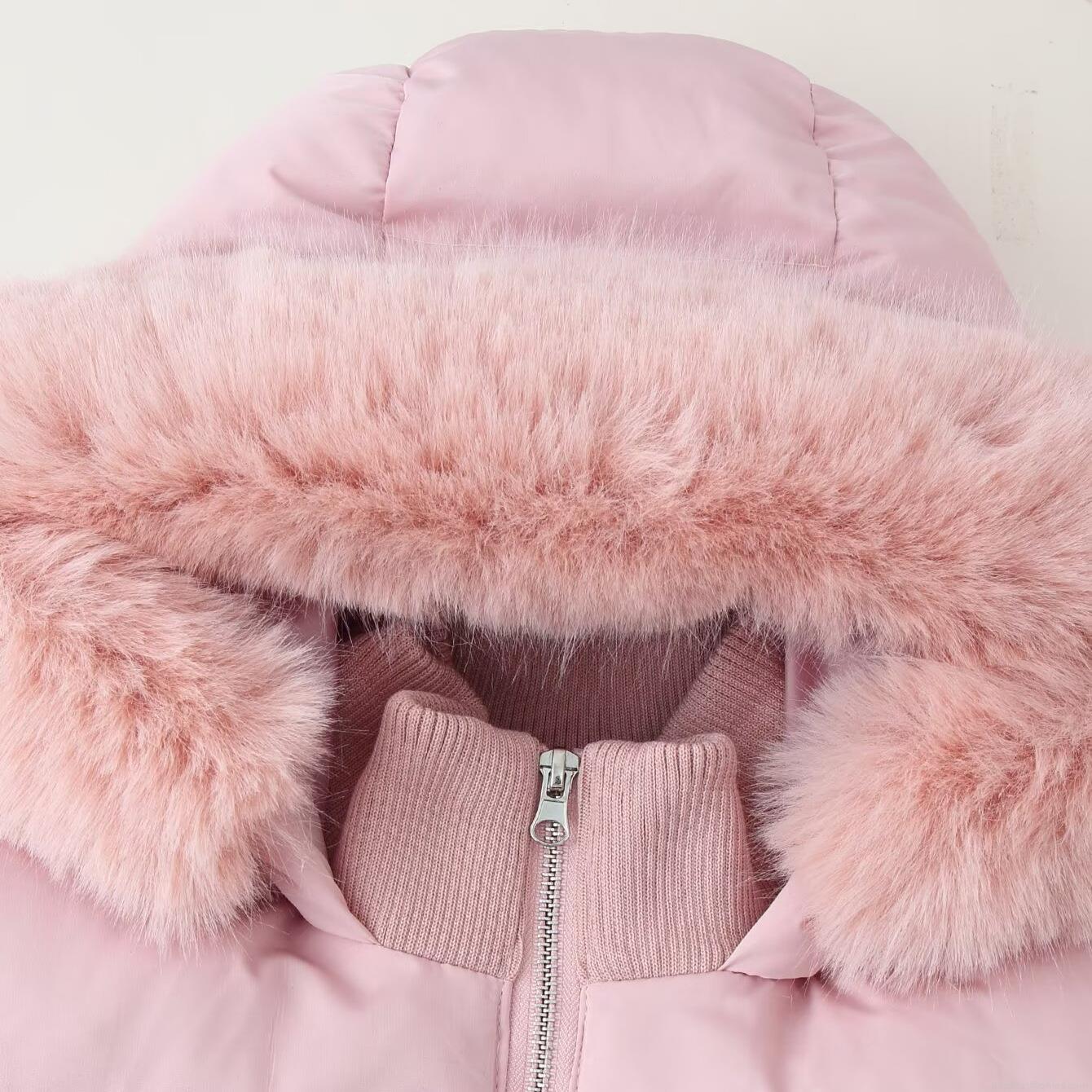 Women's Winter Hooded Cotton Padded Jacket With Faux Fur Collar Knit Patchwork Thumb Hole Cuffs Windproof Warm Loose Fit Coat