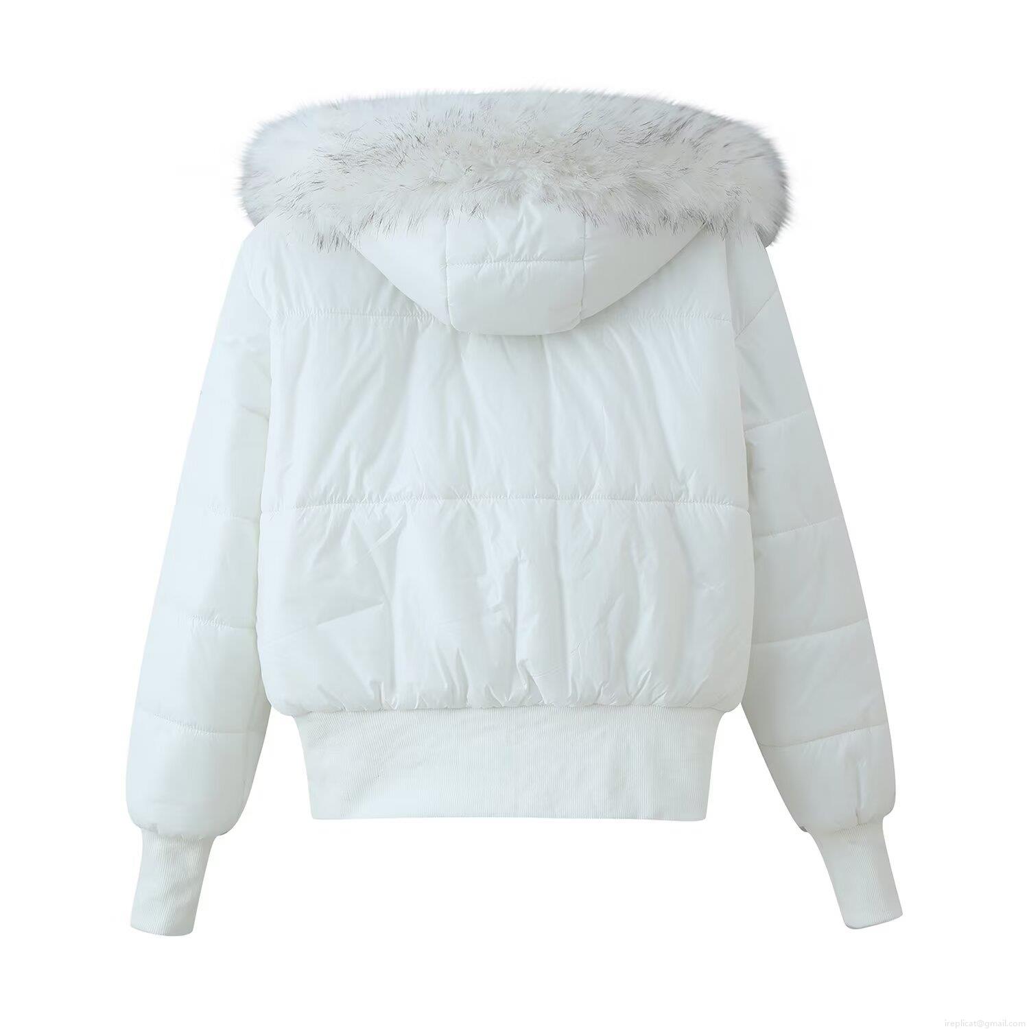 Women's Winter Puffer Jacket Glossy Polyester Cotton-padded Coat With Faux Fur Hooded Slim Fit Thick Quilted Outwear Casual Outdoor Ladies Warm Outerwear