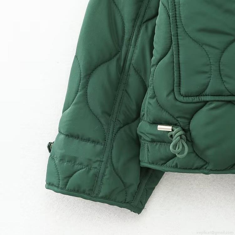 Women's Winter Casual Quilted Hooded Cotton Padded Jacket Loose Fit Warm Solid Color Outerwear With Large Pockets And Drawstring Long Sleeve Windproof Coat