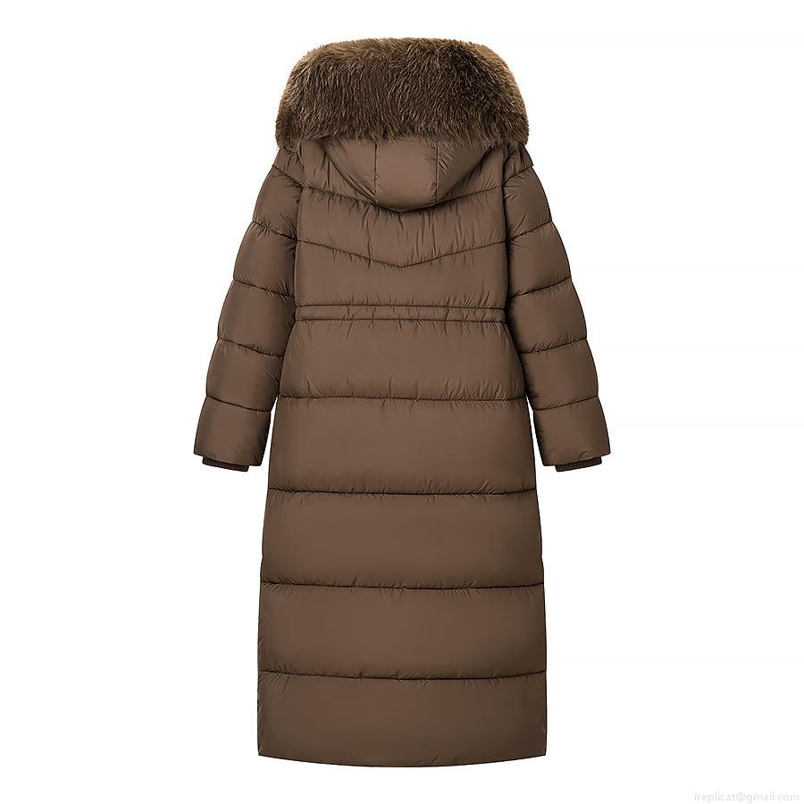 Women's Long Puffer Coat Quilted Winter Jacket With Faux Fur Hood Drawstring Waist Thick Warm Cotton Padded Parka Over-the-knee Hooded Outerwear