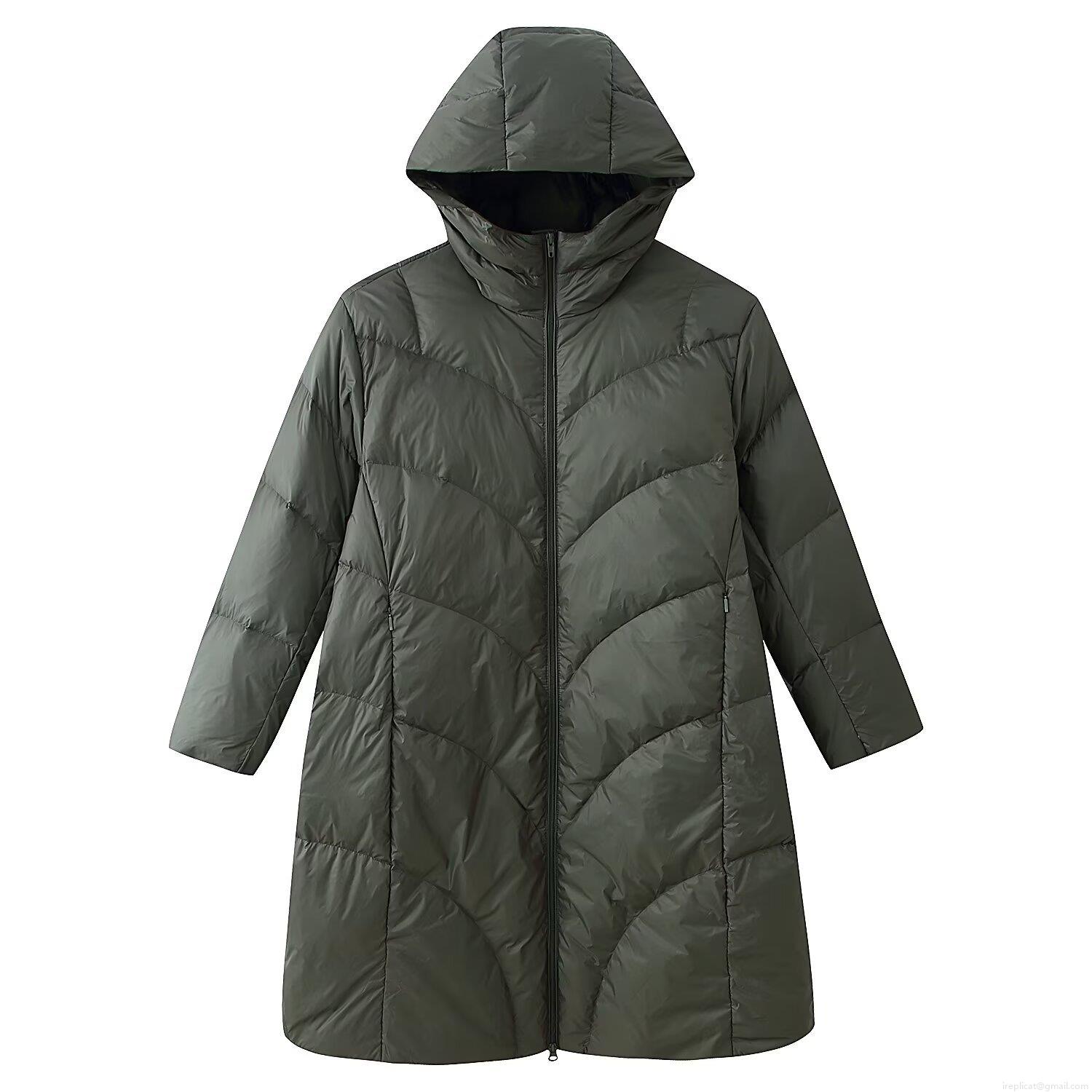 Women's Long Hooded Quilted Puffer Jacket Warm Cotton Padded Windproof Outerwear Solid Retro Style Coat For Women Winter Daily Casual