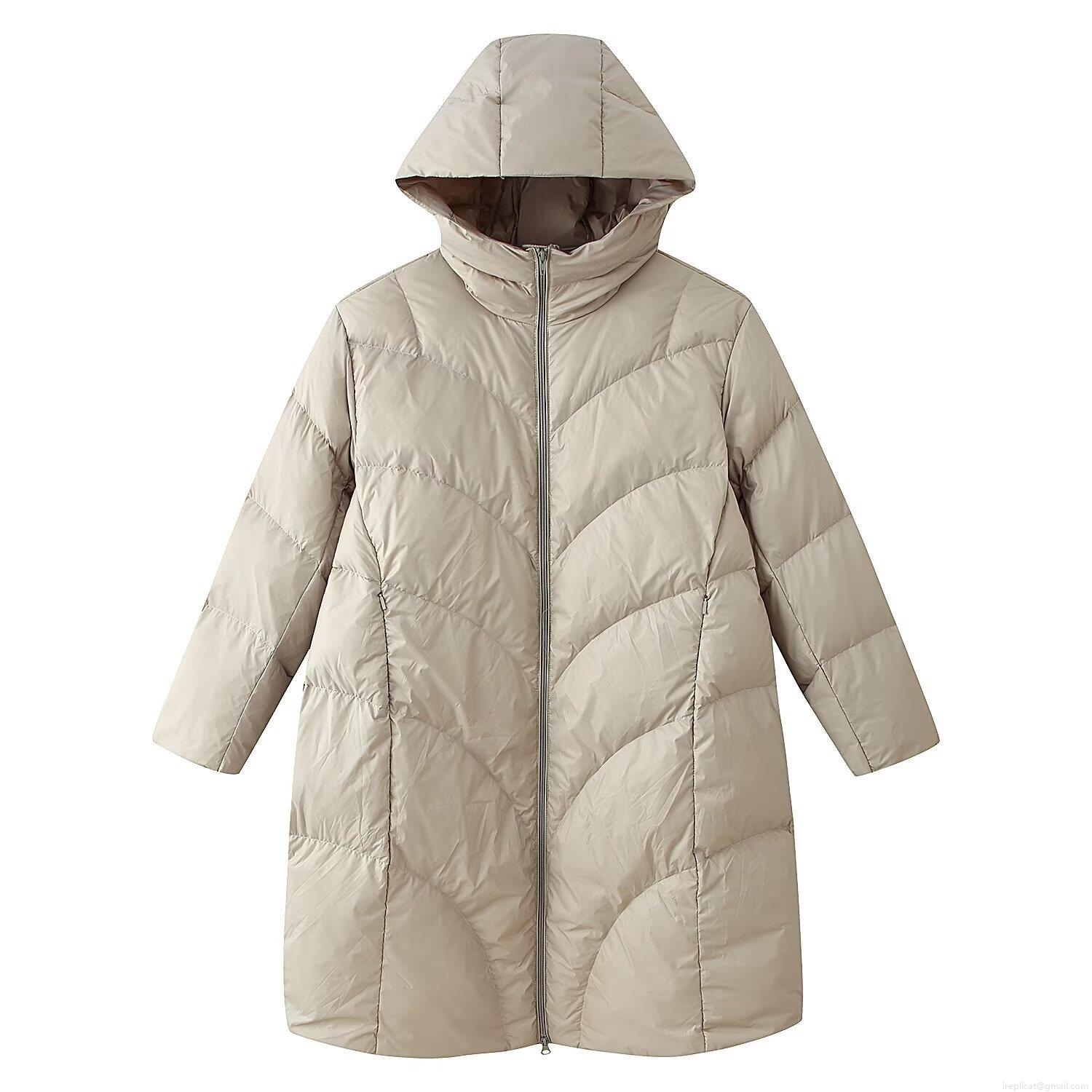 Women's Long Hooded Quilted Puffer Jacket Warm Cotton Padded Windproof Outerwear Solid Retro Style Coat For Women Winter Daily Casual
