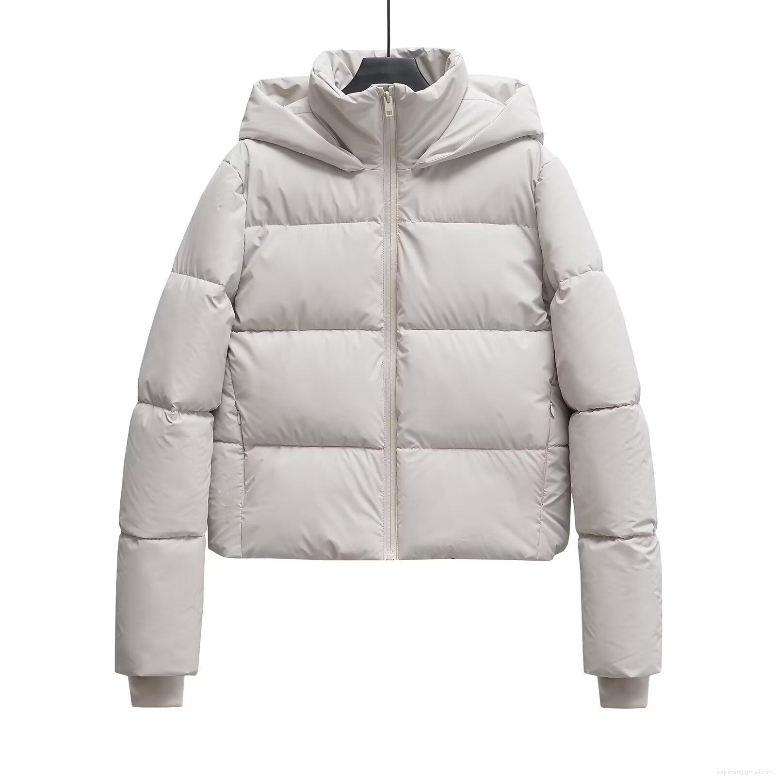 Women's Short Hooded Puffer Jacket Fashion Seamless Heat-sealed Windproof Warm Cotton Padded Coat French Elegant Style Casual Outdoor Winter Outerwear