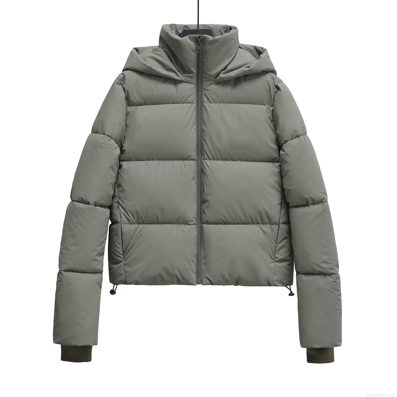 Women's Short Hooded Puffer Jacket Fashion Seamless Heat-sealed Windproof Warm Cotton Padded Coat French Elegant Style Casual Outdoor Winter Outerwear