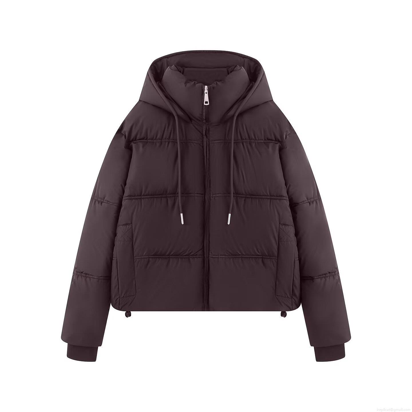Women's Fashion Hooded Puffer Jacket Casual Warm Quilted Cotton Blend Winter Coat Loose Fit Long Sleeve Outerwear For Women