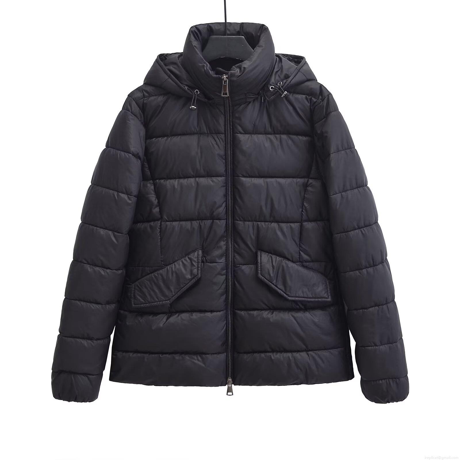 Women's Winter Puffer Jacket Hooded Polyester Quilted Padded Coat Casual Solid Color Warm Windproof Long Sleeve Outerwear With Flap Pockets For Women
