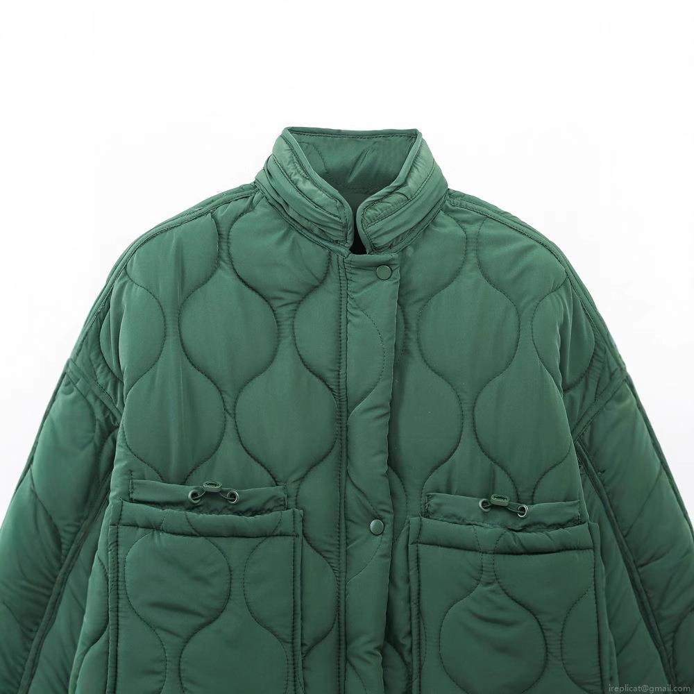 Women's Fashion Quilted Puffer Jacket 100% Polyester Hooded Short Coat Vintage Solid Color Casual Winter Outerwear For Women With Large Pockets